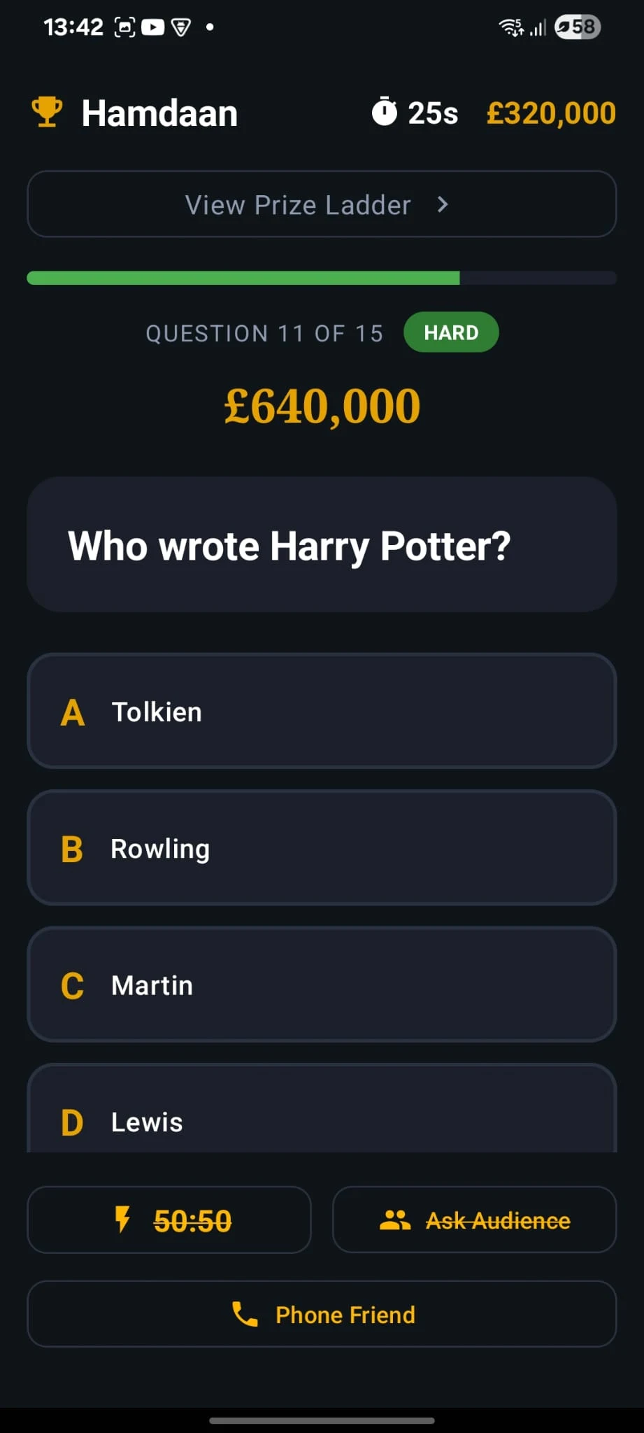 Millionaire Quiz: Trivia Game screenshot