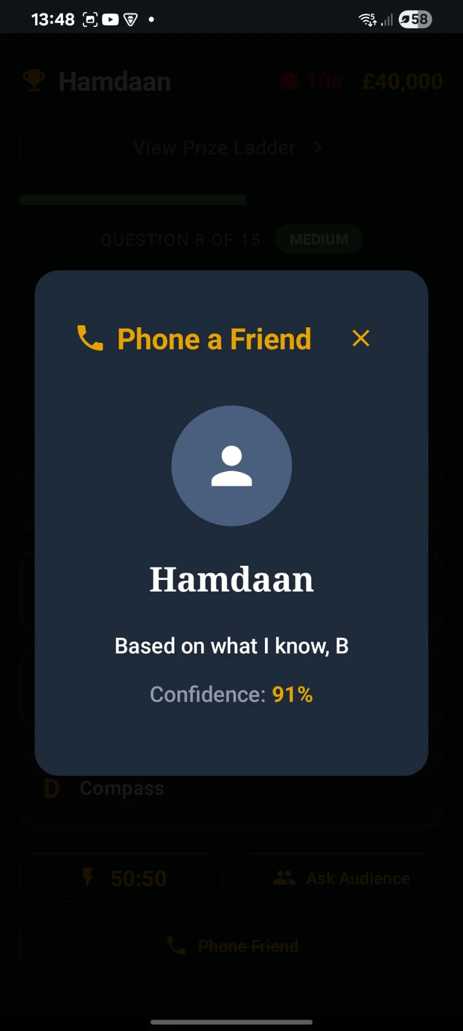 Millionaire Quiz: Trivia Game screenshot